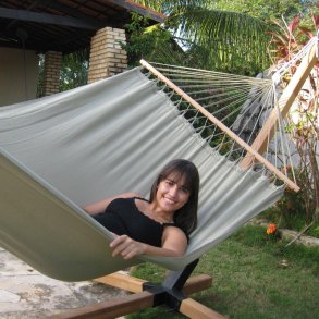 Grne Outdoor Hngematte mit 120 cm aus Holz