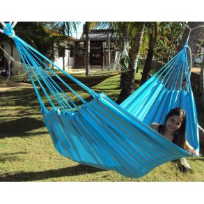 PRO Hängematte türkis, sandfarbe m.grünen Streifen