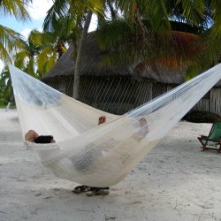 Naturwei&szlig;, flexible mexikanische Netzh&auml;ngematte 